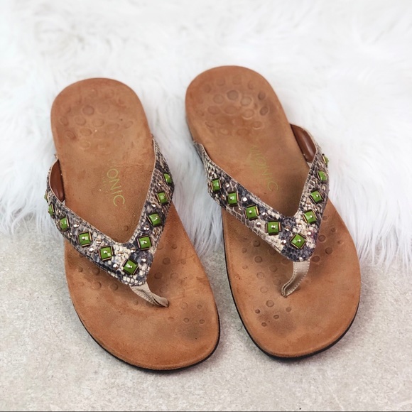 snake print flip flops